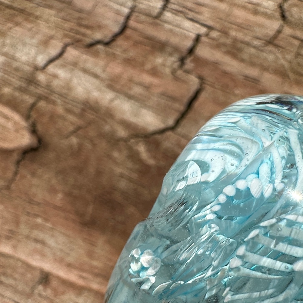 Elegant Blue Glass Art Egg Sculpture. Vintage Possible Fratelli Toso - Picture 3 of 6